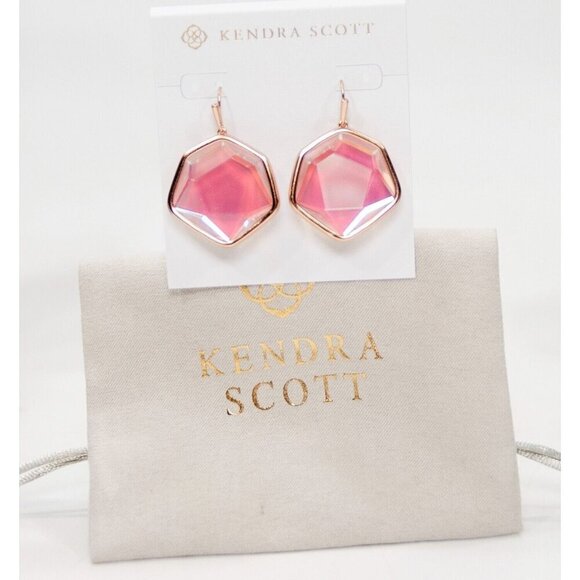 Kendra Scott Vanessa Faceted Dichroic Glass Rose Gold Statement